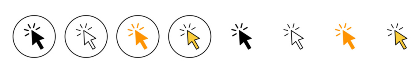 Click icon set vector. pointer arrow sign and symbol. cursor icon