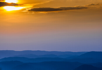 Sunset Over the Allegheny Mountains near Thomas, West Virginia