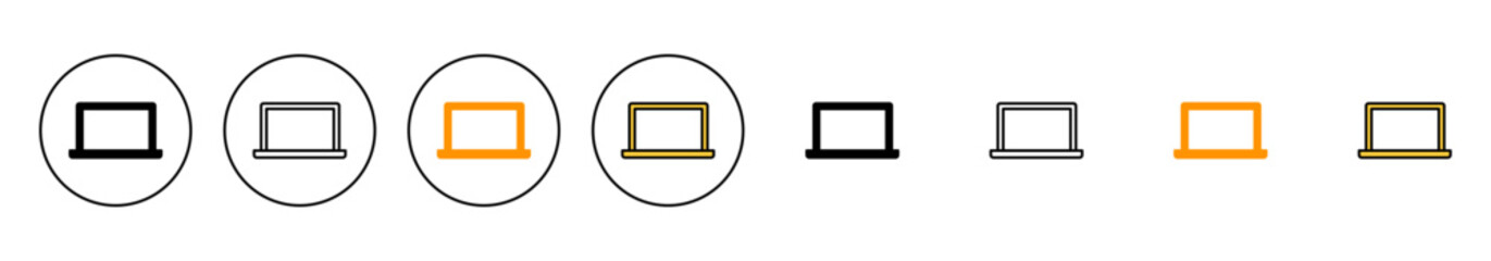 Laptop icon set vector. computer sign and symbol