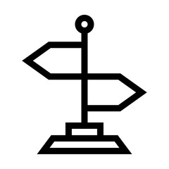 Icono de señalización de direcciones. Orientación, guía de destinos, seguir. Ilustración vectorial