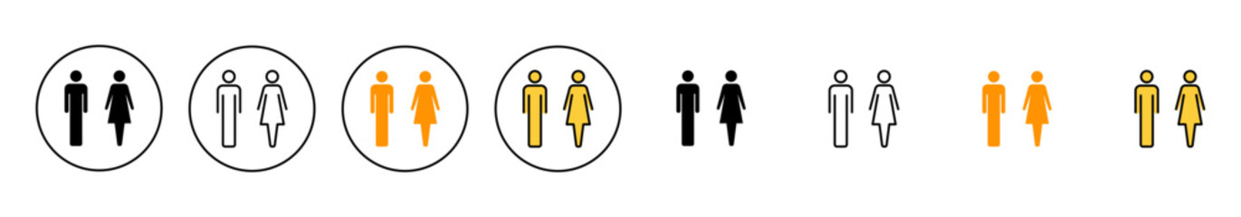 Man and woman icon set vector. male and female sign and symbol. Girls and boys