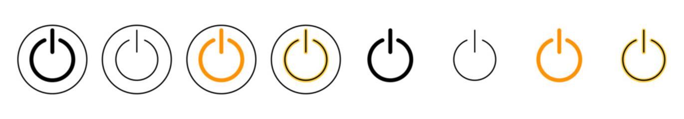 Power icon set vector. Power Switch sign and symbol. Electric power - obrazy, fototapety, plakaty