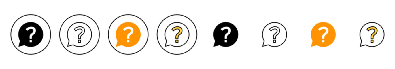 Question icon set vector. question mark sign and symbol