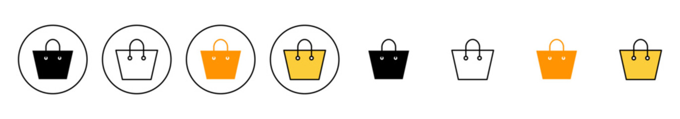 Shopping bag icon set vector. shopping sign and symbol