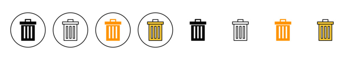 Trash icon set vector. trash can icon. delete sign and symbol.