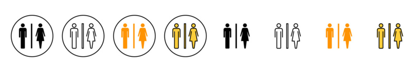 Toilet icon set vector. Girls and boys restrooms sign and symbol. bathroom sign. wc, lavatory