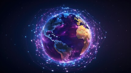 Obraz premium backg technology round background illustration digital innovation, internet software, data network backg technology round background