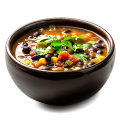 Black Bean Soup isolated on white
