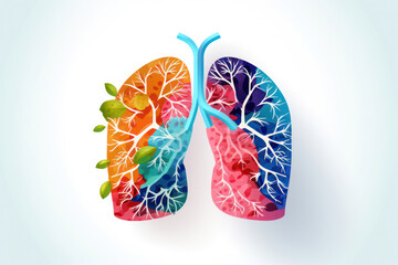 Respiratory Health: Anatomical Illustration of Human Lungs - Breath of Life - obrazy, fototapety, plakaty