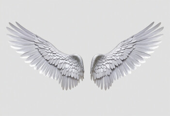 Transparent Angel Wings On White Background