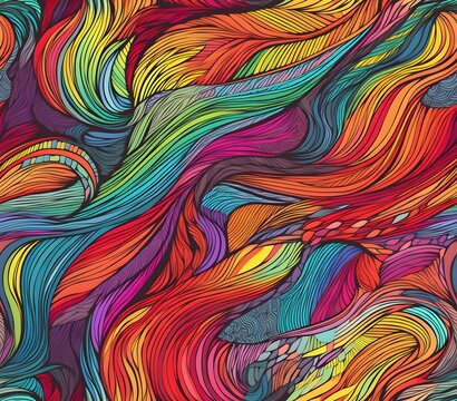 coolest pencil line doodle ever  crazy colours and design, but also white areas, uhd image