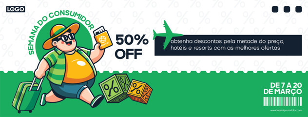 Fototapeta premium Customer Week Day promotional digital banner design in Brazilian Portuguese