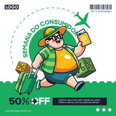 Customer Week Day promotional digital poster design in Brazilian Portuguese