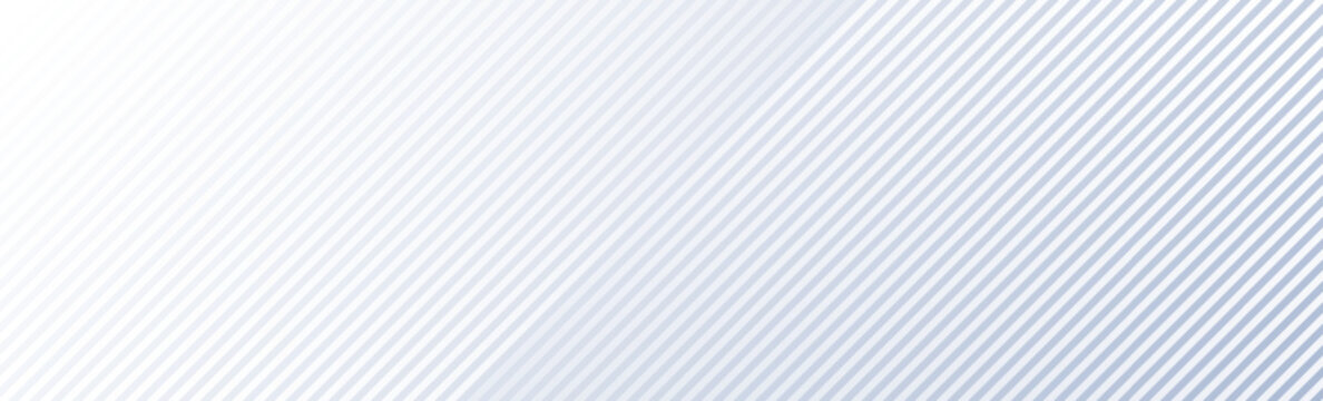 Light blue diagonal gradient line footer background. Abstract grey oblique stripe wallpaper. Wide geometric universal header. Vector tech backdrop for flyer, poster, banner, brochure, booklet, footer