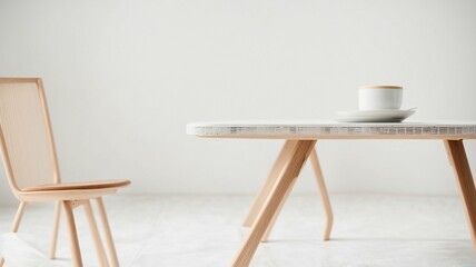 wooden chair and table