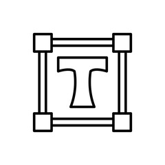Type tool outline icons, minimalist vector illustration ,simple transparent graphic element .Isolated on white background