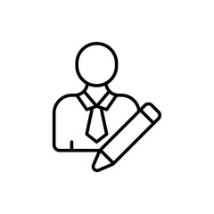 Writer outline icons, minimalist vector illustration ,simple transparent graphic element .Isolated on white background