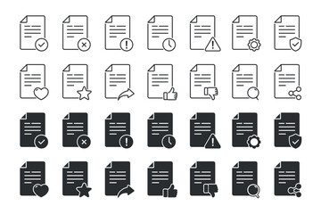 Document file icon set. Illustration vector - obrazy, fototapety, plakaty