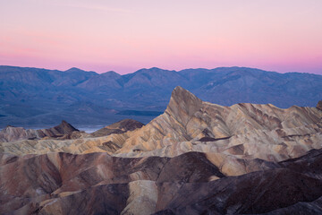 Sunrise morning at Zabriskie Point In Death Valley, CA