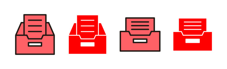 Archive folders icon set illustration. Document vector icon. Archive storage icon.