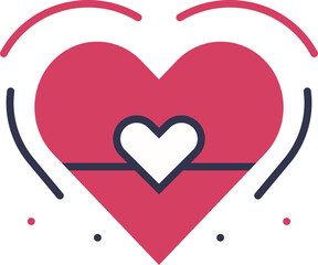 Unique heart shape, Fun heart icon, Cute red heart clipart