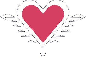 Unique heart shape, Fun heart icon, Cute red heart clipart