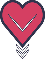 Unique heart shape, Fun heart icon, Cute red heart clipart