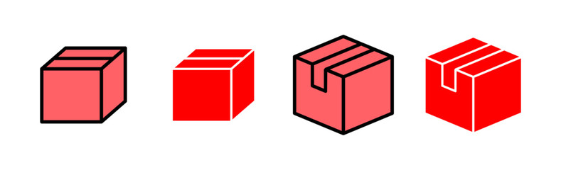 Box icon set illustration. box sign and symbol, parcel, package