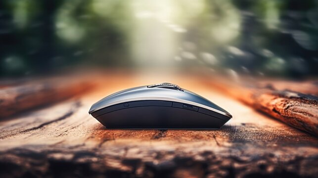Extreme closeup of a computer mouse hovering over the Log Out on on a secure website.