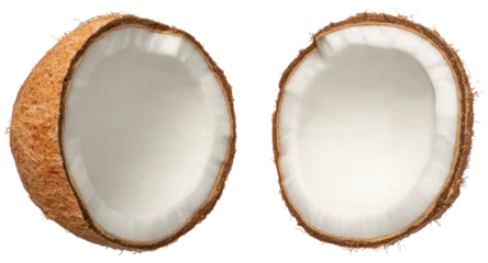 Foto op Canvas Fresh coconut meat isolated on white background. © Amy Lv