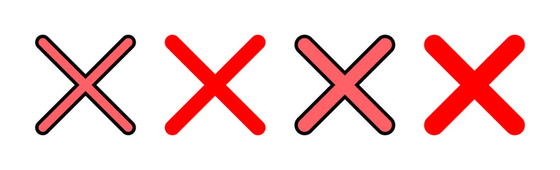 Close icon set illustration. Delete sign and symbol. cross sign