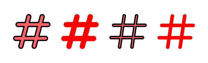 Hashtag icon set illustration. hashtag sign and symbol