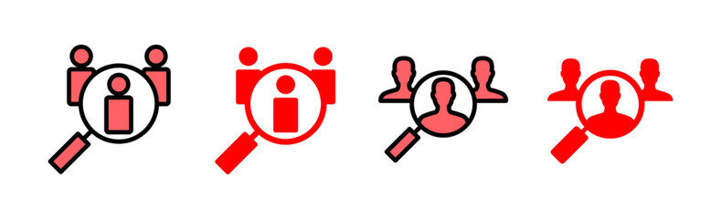 Hiring icon set illustration. Search job vacancy sign and symbol. Human resources concept. Recruitment