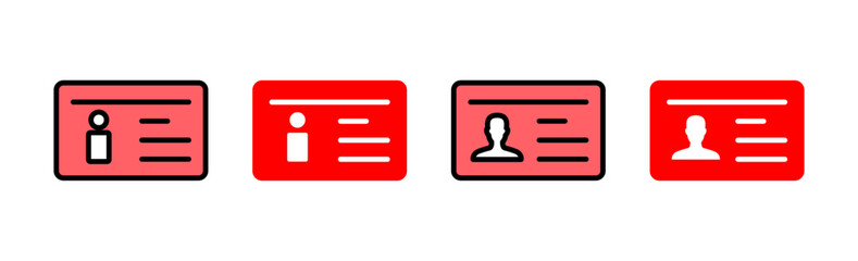 License icon set illustration. ID card icon. driver license, staff identification card