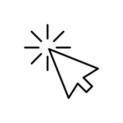 Arrow cursor outline icons, minimalist vector illustration ,simple transparent graphic element .Isolated on white background