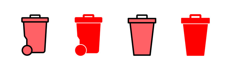 Trash icon set illustration. trash can icon. delete sign and symbol.