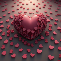 Obraz premium red hearts on a red background