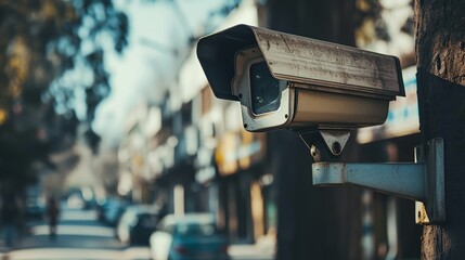 Outdoor security video camera - obrazy, fototapety, plakaty