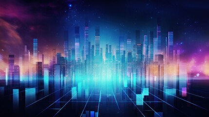 Fototapeta premium Evolved IT industry over the years abstract background
