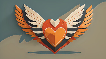 Obraz premium heart with wings design art