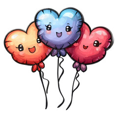 Obraz premium Heart Balloon AI PNG, without Background