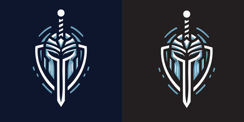 editable warrior mask logo suitable for e sport logo