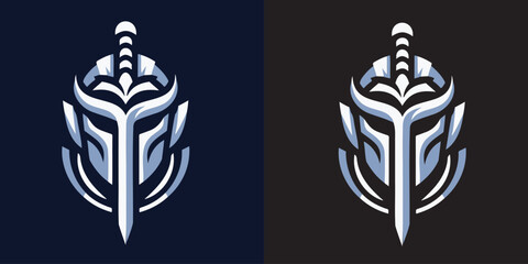 editable warrior mask logo suitable for e sport logo