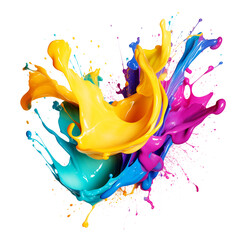 Splash of colorful oil paint  isolated on transparent background. AI Generative