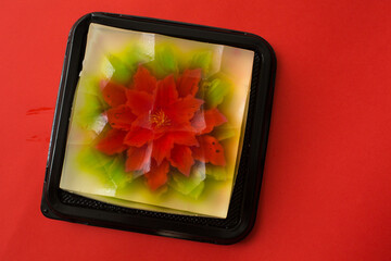 Gelatin jello dessert japanese art floral form sweet food