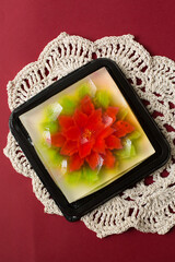 Gelatin jello dessert japanese art floral form sweet food