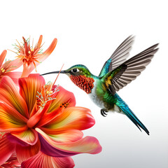 hummingbird and flowers