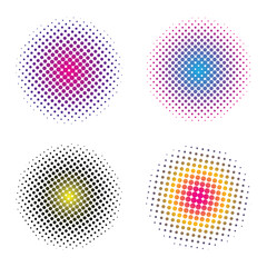 Abstract gradient halftone shape vector illustration.