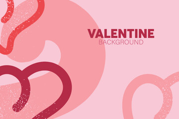 Background of hearts with grunge effect in vintage pink and red color