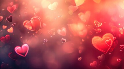 Captivating Valentine's Day Blurred Background with Heartshapes - Abstract Love Art. Generative AI